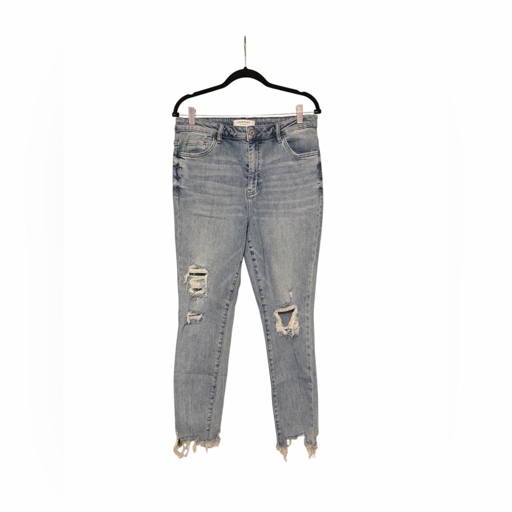 Lovervet by Vervet Distressed Light Wash Skinny Jeans • Size 32